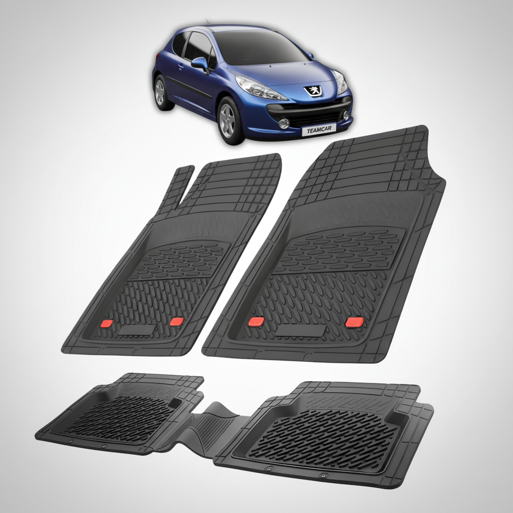 Covorase Auto Tip Tavita Compatibile Peugeot 207 Hatchback (3 usi 2006-2009)-Negru