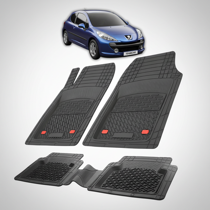 Covorase Auto Tip Tavita Compatibile Peugeot 207 Hatchback (3 usi 2006-2009)-Negru