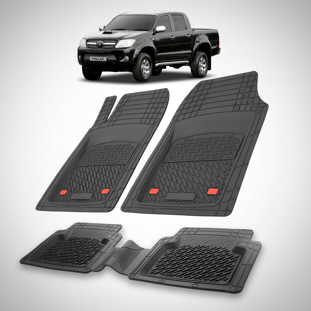 Covorase Auto Tip Tavita Compatibile Toyota Hilux VII (2005–2015) Negru