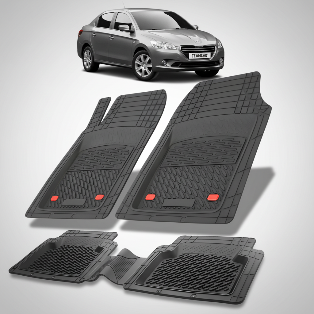Covorase Auto TeamCar® Tip Tavita Compatibile Peugeot 301 (2012-2016) Negru