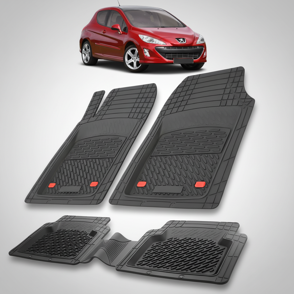 Covorase Auto Tip Tavita Compatibile Peugeot 308 3 usi (2007-2011) Negru