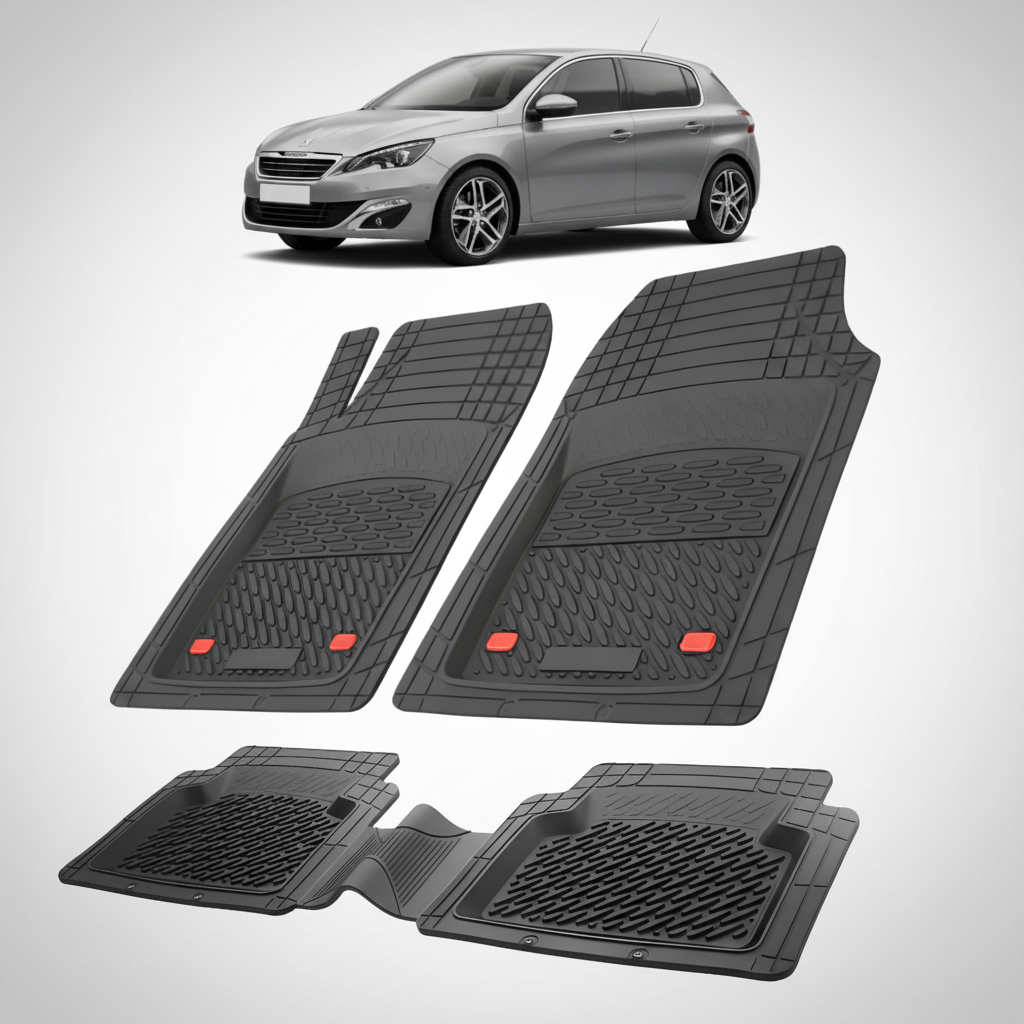 Covorase Auto Tip Tavita Compatibile Peugeot 308 II (2013-2017) Negru