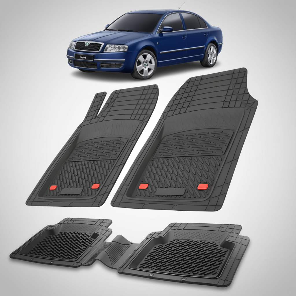 Covorase Auto Tip Tavita Compatibile Skoda Superb Generatia I (2001–2008) Negru