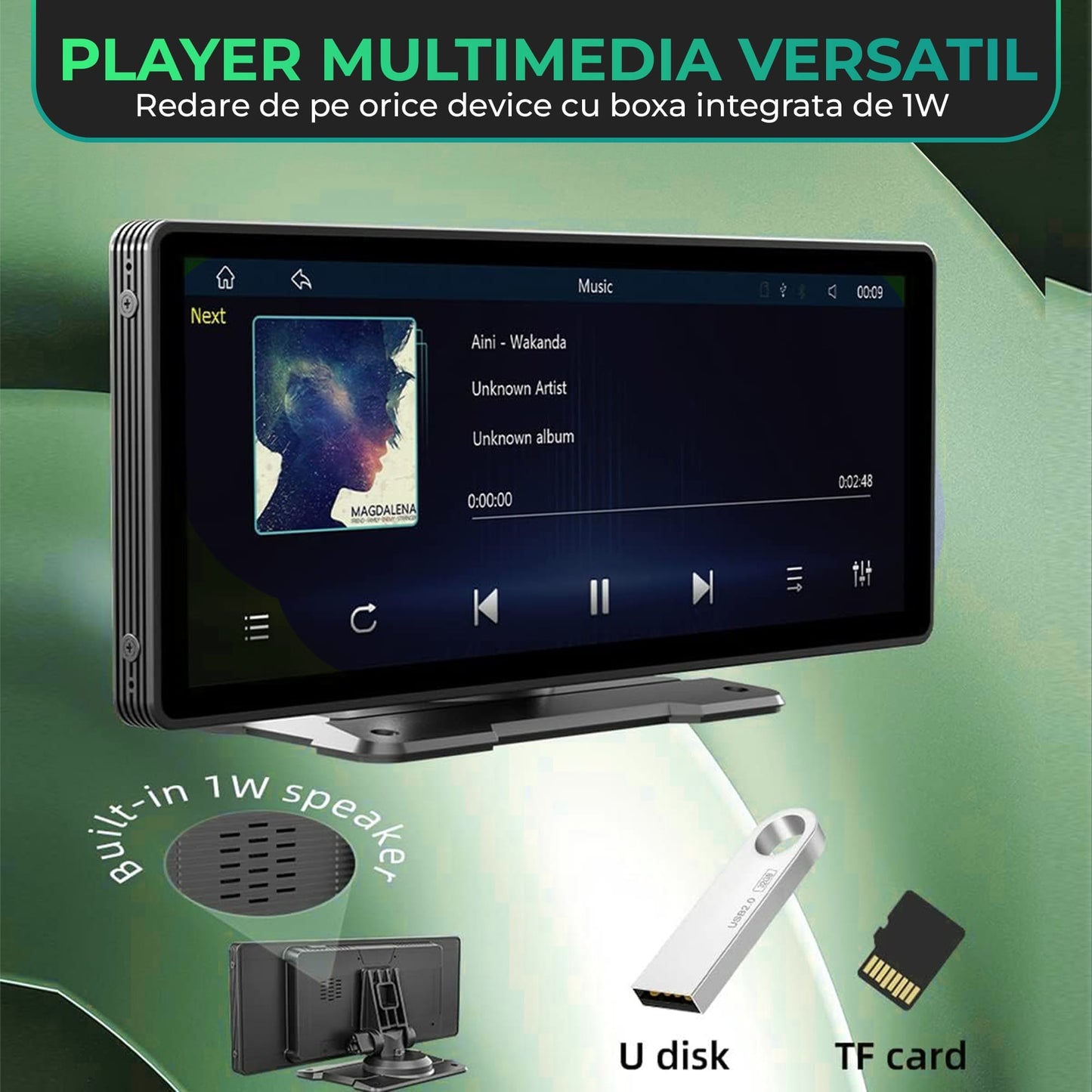 Navigatie Auto Timebox, Apple CarPlay, Android Auto, Wireless, USB 2, Aux