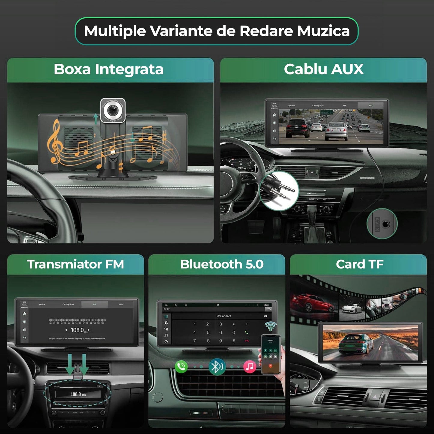 Navigatie Auto Timebox, Apple CarPlay, Android Auto, Wireless, Aux