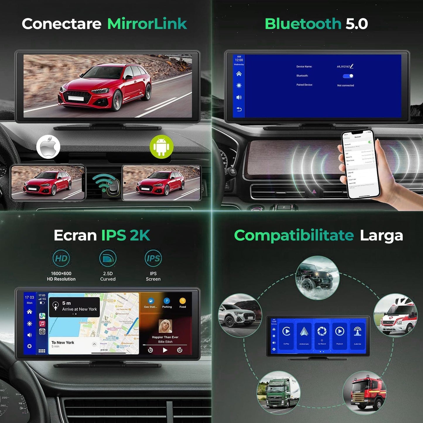 Navigatie Auto Timebox, Apple CarPlay, Android Auto, Wireless, Aux
