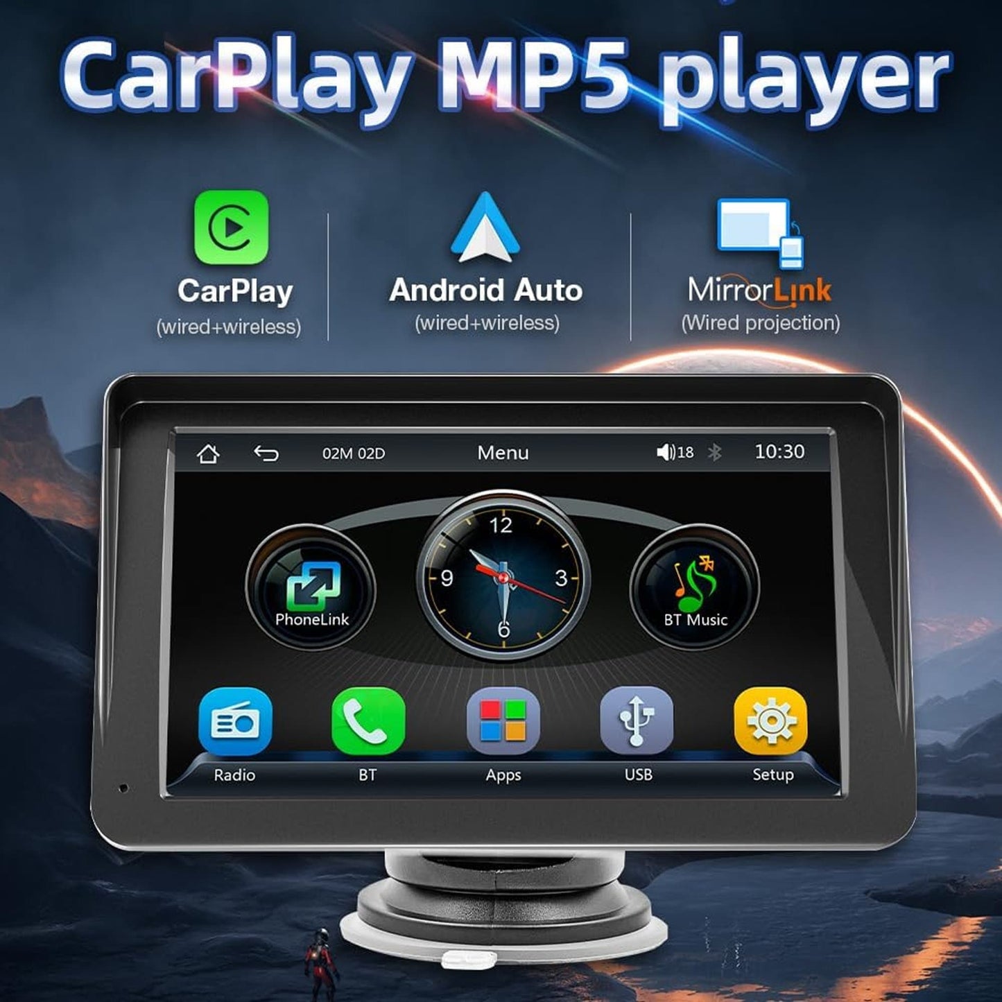 Navigatie Auto Timebox, Apple CarPlay, Android Auto, Ecran HD 7" inch