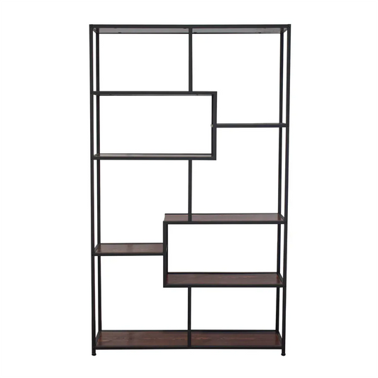 Biblioteca cu 7 polite, Naimeed P08-120, Negru/Stejar Thermo