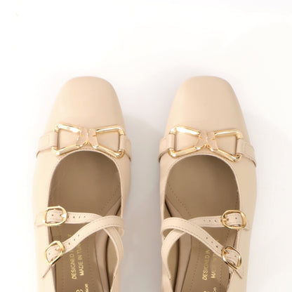 Ballerina Mary Jane Crème | Butterfly Bow