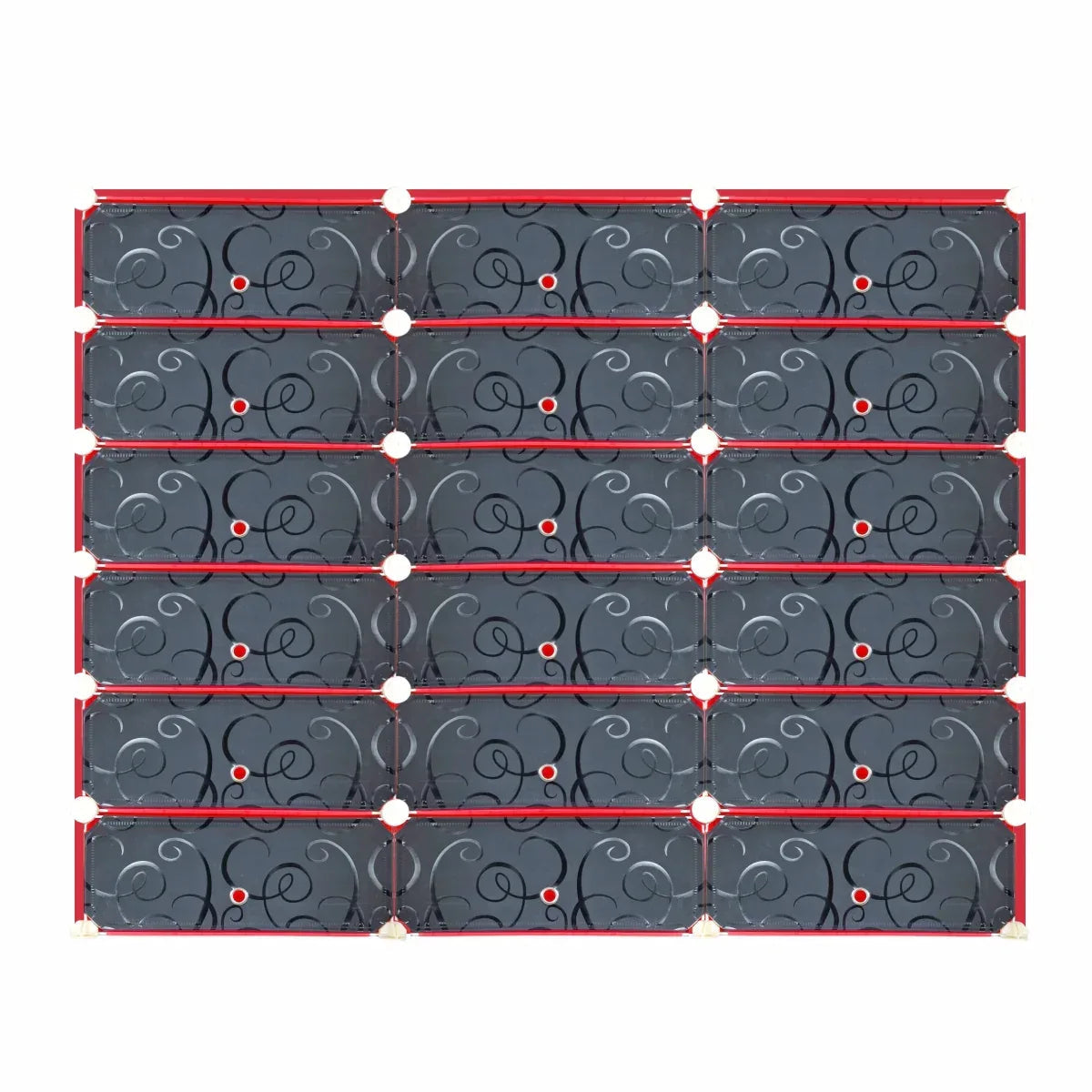 PANTOFAR 18 COMPARTIMENTE, Naimeed P18R, 135x35x108cm, Rosu/Negru