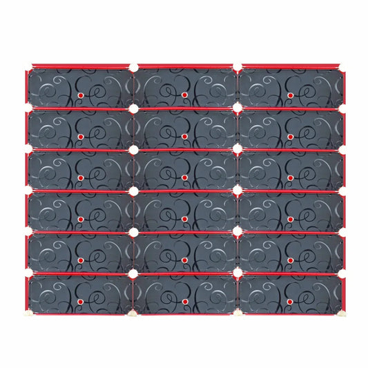PANTOFAR 18 COMPARTIMENTE, Naimeed P18R, 135x35x108cm, Rosu/Negru