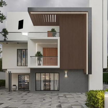 Lambriu decorativ WPC, reliefat, pentru exterior, montaj rapid, rezistenta ridicata, Naimeed D7494, 280x22x2.6cm, Stejar gri