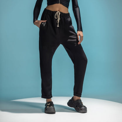 Pantaloni din in cu tur lasat boyfriend CarolinaD X Asimetrix Unisex