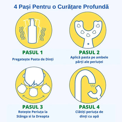 Periuta de dinti electrica U-shape, 5 programe, pentru Copii 3-12 ani, Naimeed D4370, acumulator, incarcare USB, Gri
