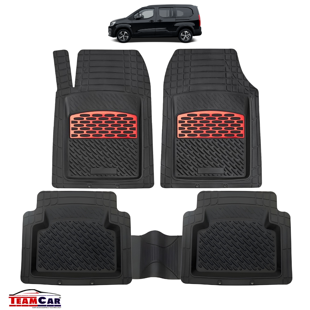 Covorase Auto TeamCar® Tip Tavita Compatibile Peugeot Partner/Rifter (2018-2024) Red