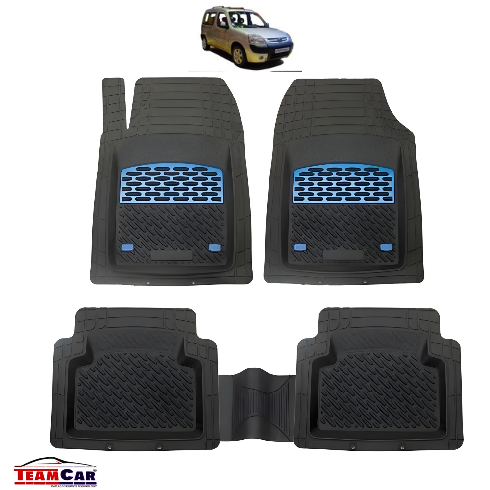 Covorase Auto TeamCar® Tip Tavita Compatibile Peugeot Partner I (1996-2008) Material Rezistent Blue