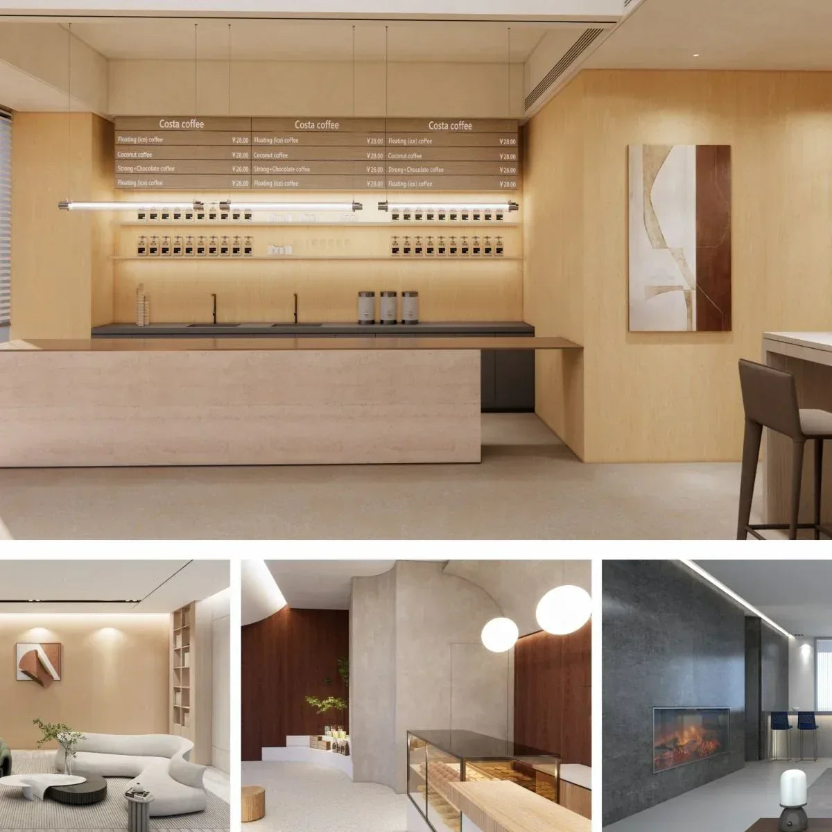 Panou decorativ, riflaj, polimer rigid, Naimeed D7613, Dimensiuni 270x30.5x0.45cm, Alb/Auriu