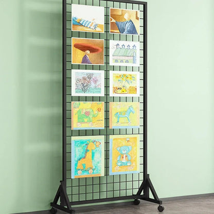 Paravan metalic cu roți pivotante 360°, Naimeed D7462, ideal pentru organizare și expoziții, Dimensiuni 100x229cm, Negru