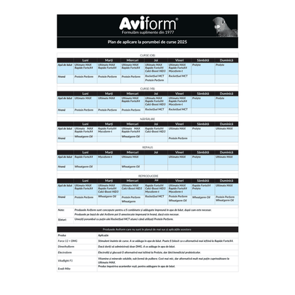 Aviform Rapide Forte X4 – supliment pentru energie și rezistență porumbei 500 ml
