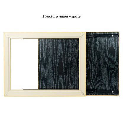 Capac tablou pentru contor electric, Naimeed D7295, mascare tablou electric, design modern si elegant, 40x50x2.8 cm, rama aurie