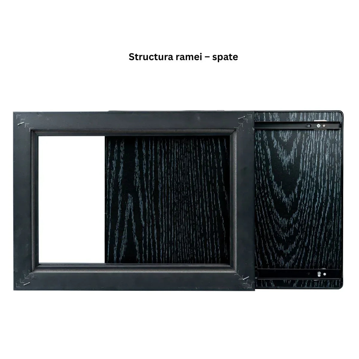 Capac tablou pentru contor electric, Naimeed D7296, mascare tablou electric, design modern si elegant, 40x50x2.8 cm, rama neagra