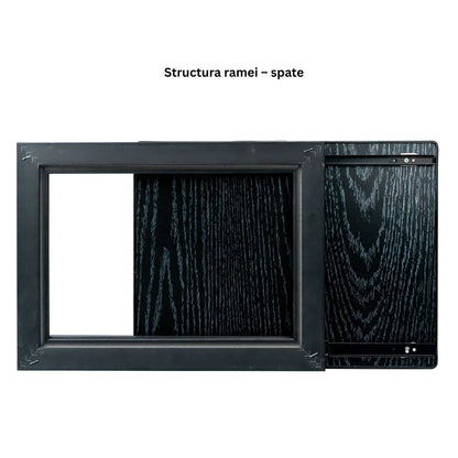 Capac tablou pentru contor electric, Naimeed D7296, mascare tablou electric, design modern si elegant, 40x50x2.8 cm, rama neagra