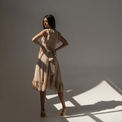 Rochie crem din voal Aria