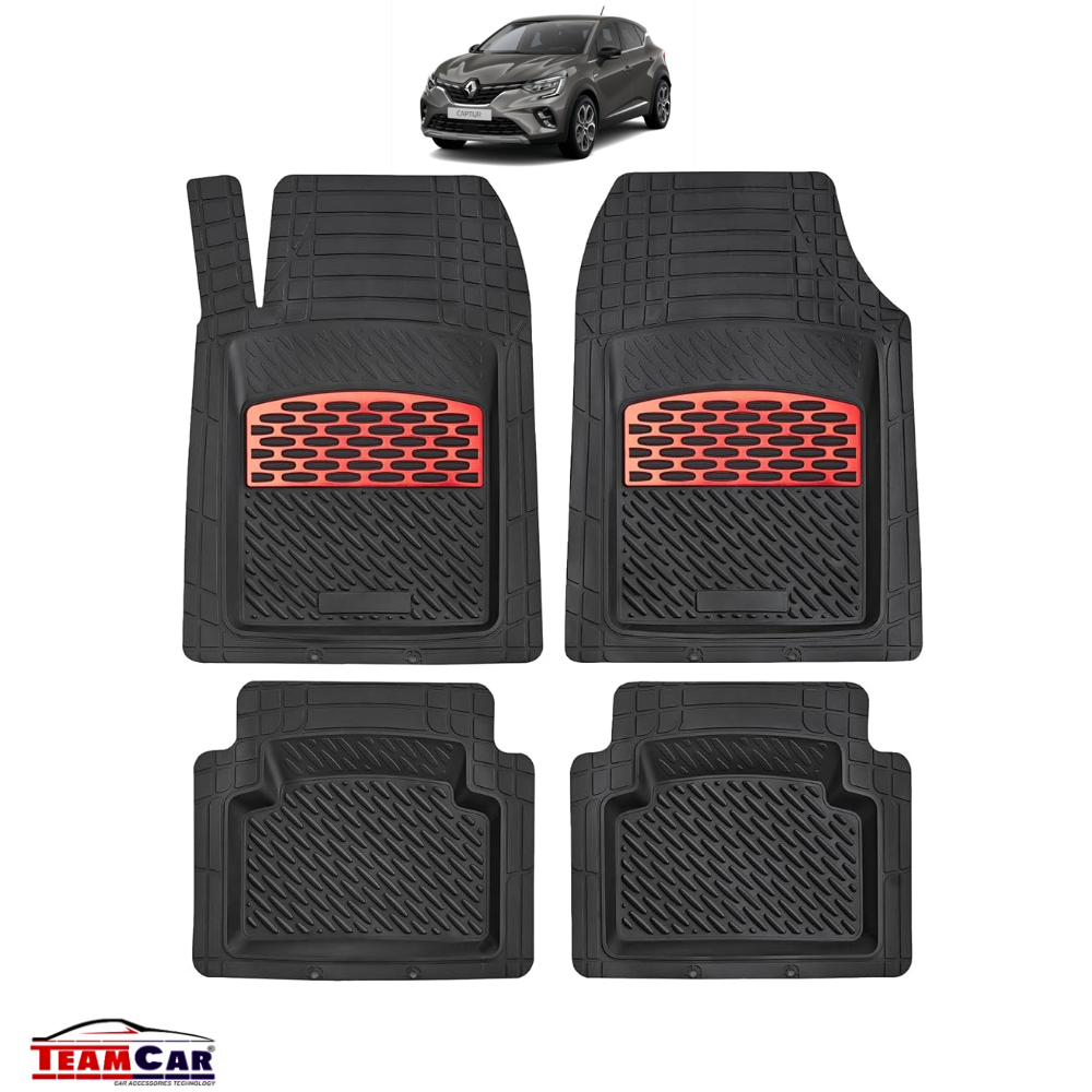 Covorașe Auto TeamCar® Tip Tăviță Compatibile Renault Captur II (2019+) - red