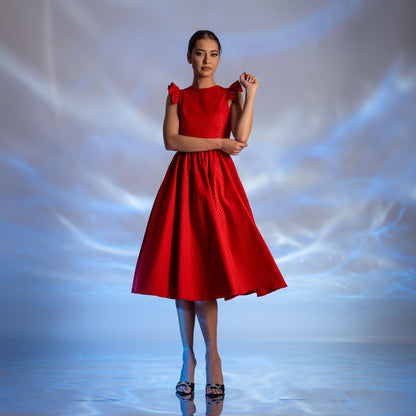 Rochie rosie cu inima decupata pe spate New Romance