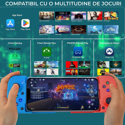 GamePad Controller Gaming pentru telefon Android, iOS, Nintendo Switch, Rosu