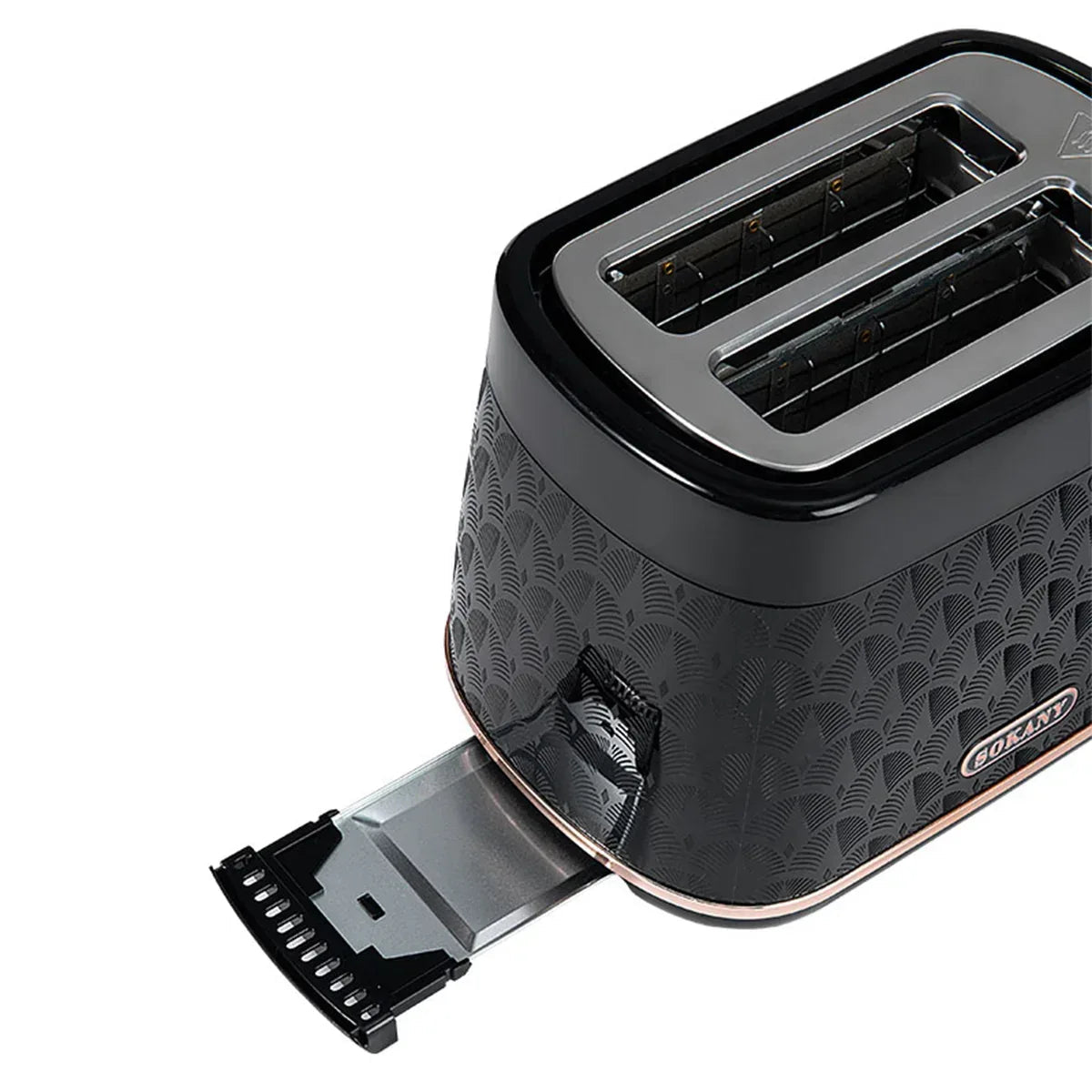 Prajitor de paine Sokany SK-033, 930W, 2 felii, Grad de rumenire ajustabil, Functie dezghetare, Negru