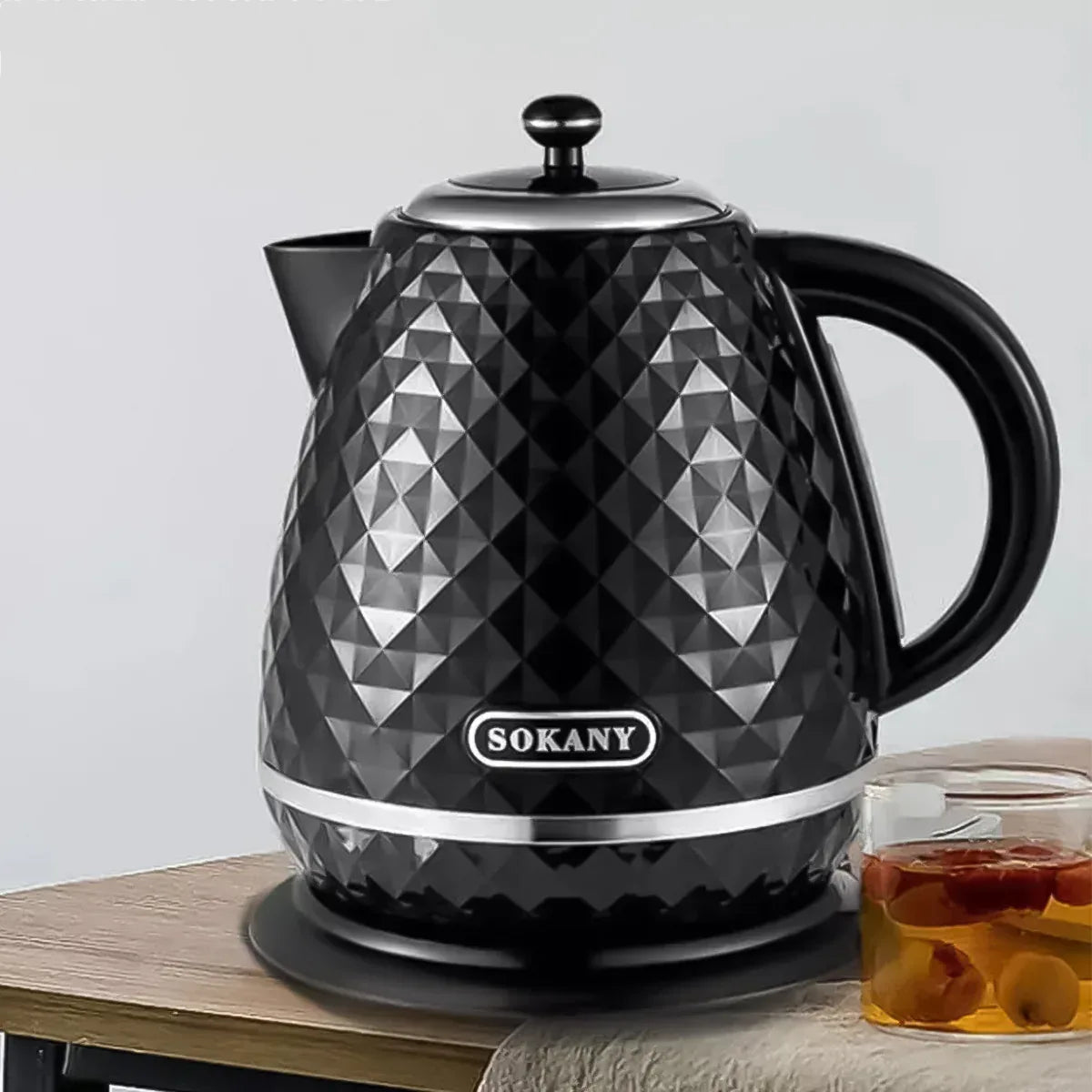 Fierbator apa, Sokany SK-1032, 2200W, capacitate 1.7L, control temperatura, indicator luminos,  Negru
