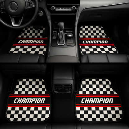Covorașe Auto Universale „CHAMPION” – Design Racing Checkered