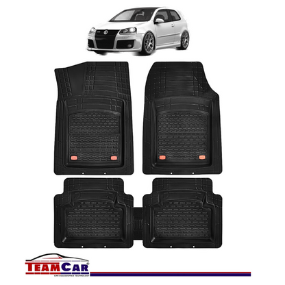 Covorase Auto Compatibile Volkswagen Golf 5 TEAMCAR® Negru Tip Tavă, Set Fata-Spate