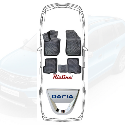Covorase auto tip tavita Rizline 3D – Dacia Logan 2 Stepway (2013–2024) – Set fata + spate