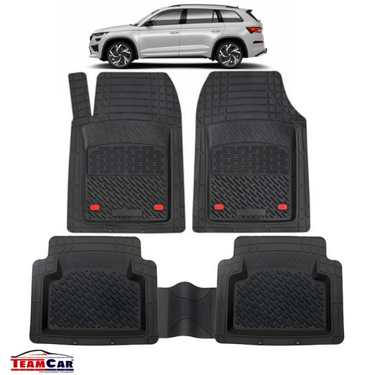 Covorase Auto TeamCar® Tip Tavita Compatibile Skoda Kodiaq (2016–2023) Negru