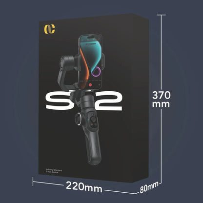 Gimbal Aochuan SMART S2, D6733, cu 3 axe, aplicatie dedicata, Content Creator Edition, Negru Mat