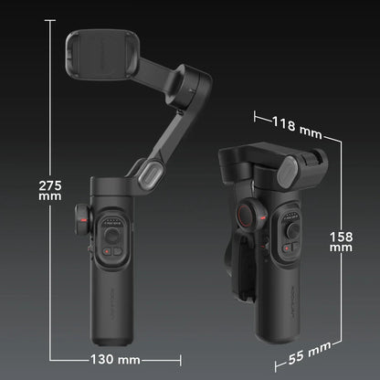 Gimbal Aochuan SMART XE, D6730, cu 3 axe, aplicatie dedicata, Content Creator Edition, Negru Mat