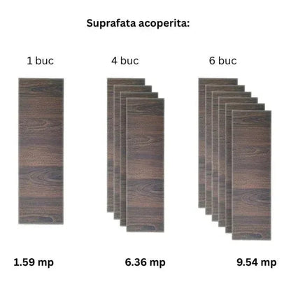 Panou decorativ riflaj WPC, Naimeed D7551, sistem de imbinare straight, aspect rafinat si montaj usor, 260x61.1x0.9cm, nuc închis