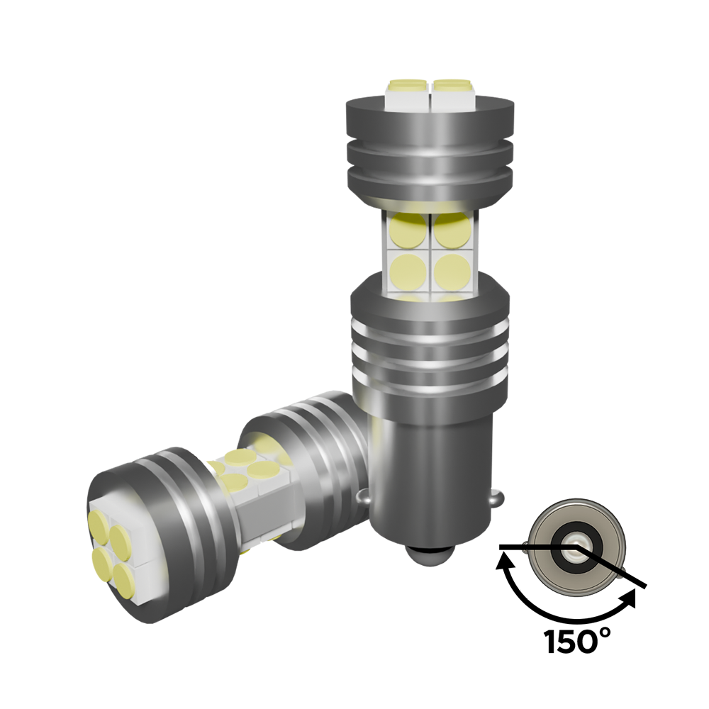 Set 2 x bec LED BA9S BAY9S BAX9S H6W LUSMAR™ Alb / Galben 900 lm Canbus - fara eroare - off-road