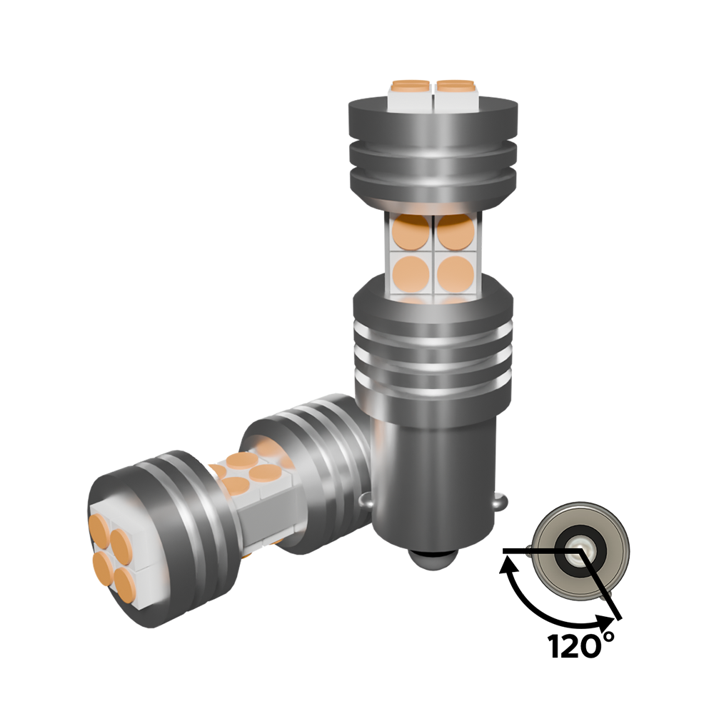 Set 2 x bec LED BA9S BAY9S BAX9S H6W LUSMAR™ Alb / Galben 900 lm Canbus - fara eroare - off-road