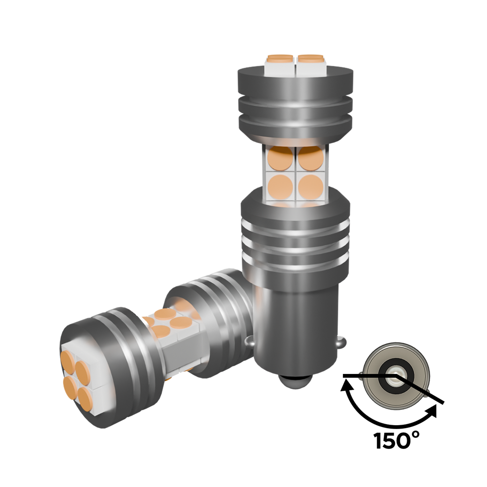 Set 2 x bec LED BA9S BAY9S BAX9S H6W LUSMAR™ Alb / Galben 900 lm Canbus - fara eroare - off-road