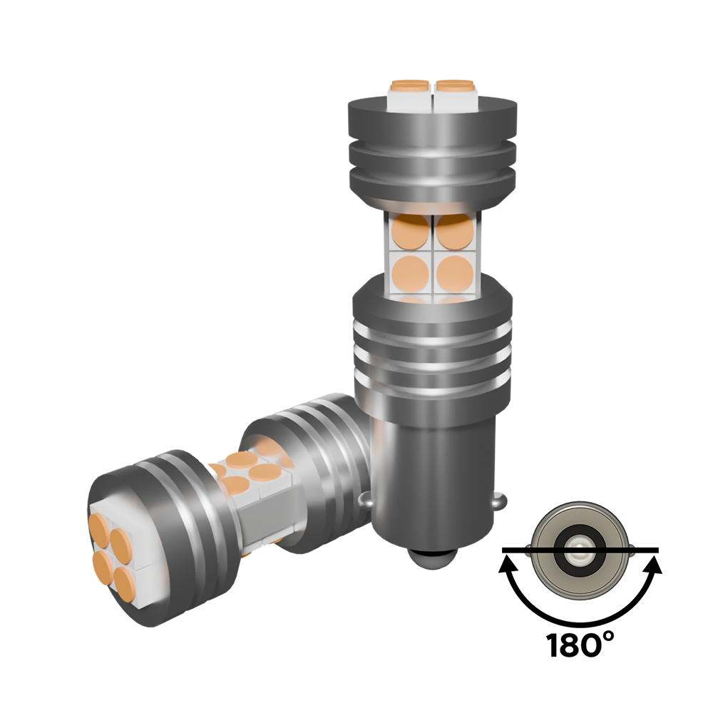 Set 2 x bec LED BA9S BAY9S BAX9S H6W LUSMAR™ Alb / Galben 900 lm Canbus - fara eroare - off-road