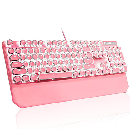 Tastatura Mecanica Gaming Timebox, Blue Switch, iluminare LED, Roz