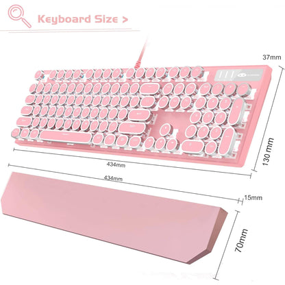 Tastatura Mecanica Gaming Timebox, Blue Switch, iluminare LED, Roz