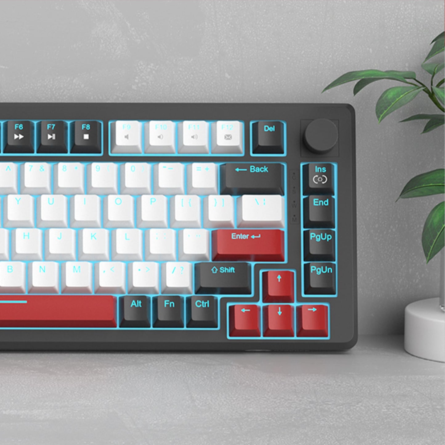Tastatura Mecanica Gaming Timebox, Red Switch, 75%, Lumini LED, 83 taste, Negru