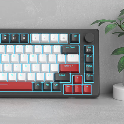 Tastatura Mecanica Gaming Timebox, Red Switch, 75%, Lumini LED, 83 taste, Negru
