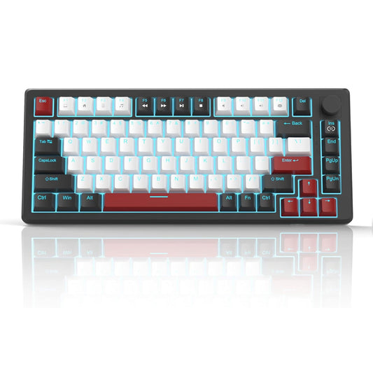 Tastatura Mecanica Gaming Timebox, Red Switch, 75%, Lumini LED, 83 taste, Negru