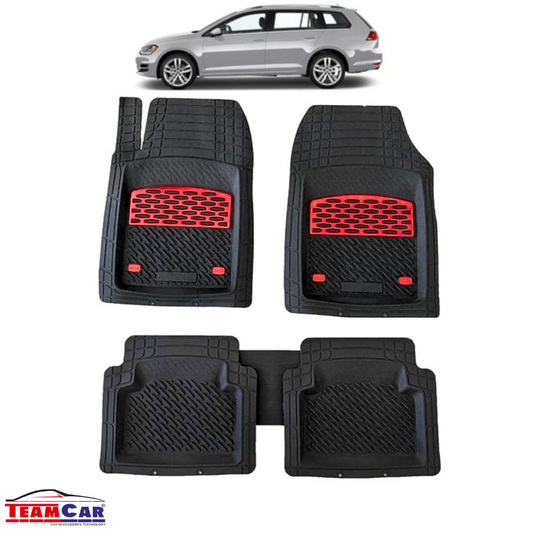 Covorase Auto TeamCar® Tip Tavita Compatibile Volkswagen Golf 7 Variant (2012–2020) Negru/Rosu