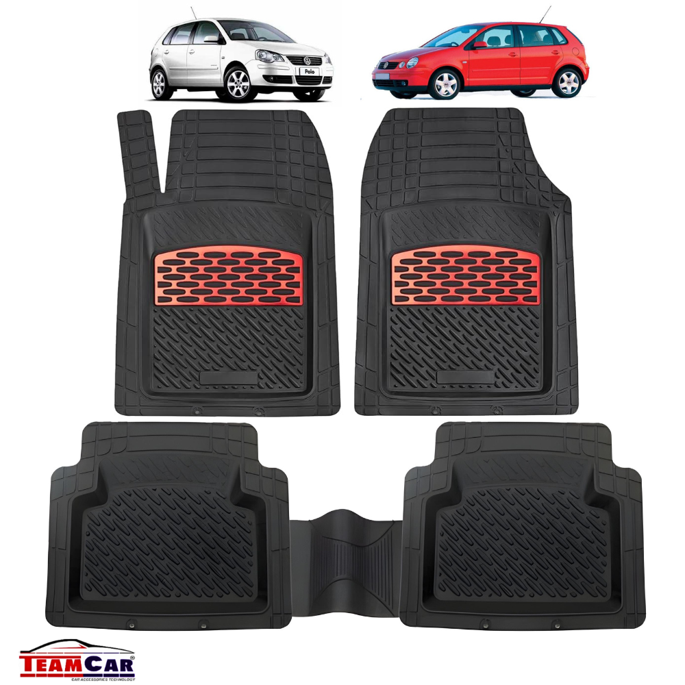 Volkswagen Polo IV Covorașe TeamCar® Tip Tăviță Compatibile (2001–2009) - Red